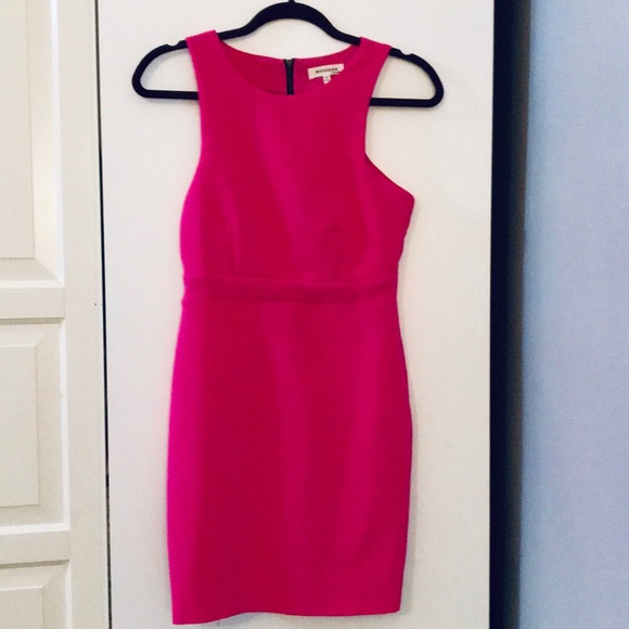 Worn 1x Form Fitting, Stretchy Bright Pink Dress - Picture 1 of 2
